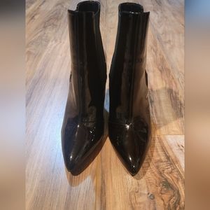 Aldo Black Patent Sleek Ankle Boot